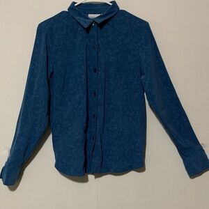 Cascade Blue  Long Sleeve Button-Up Shirt